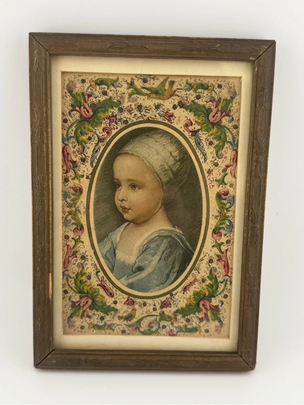 Vintage Wooden Frame Portrait Wall Art